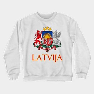 Latvia - Coat of Arms Design (Latvian Text) Crewneck Sweatshirt